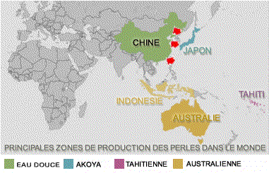 regions de production des perles d'eau douce